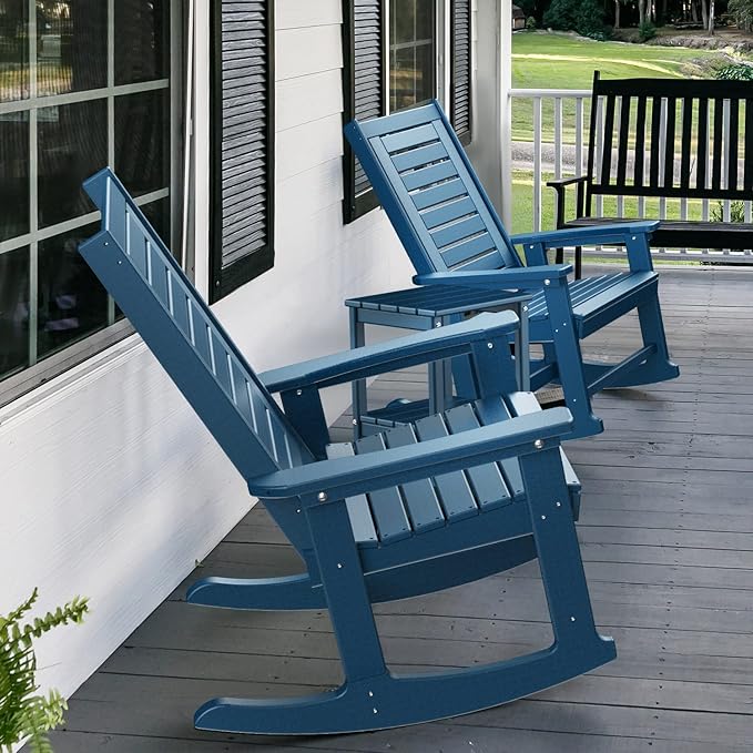 GREENVINES Oversized Outdoor Rocking Chairs Set of 4, HDPE Rocker - Image 6