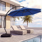 Outdoor Patio Umbrella with Base included, 11 FT Deluxe Curvy Cantilever by LAUSAINTHOME