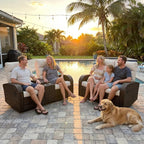 Oversized 2 Pieces Wicker Outdoor Recliner Loveseat - Image 3