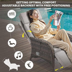 Versatile Outdoor Recliner Chair Set of 3 - Image 4