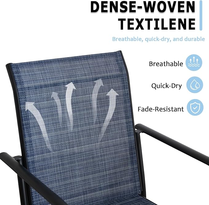 Stackable Patio Chairs Set of 8, Outdoor Dining Chairs - Image 6