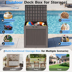 Outdoor Storage Box, 30 Gallon Resin Deck Boxes Outdoor Waterproof - Image 3
