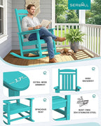 SERWALL Rocking Chair Outdoor, Oversized HDPE Patio Rocking Chairs, Aruba | - Image 7