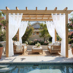 MIULEE White Outdoor Curtain for Patio Waterproof 4 Panels 54 x 96 Inch | - Image 2