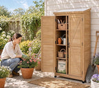 68'' Outdoor Storage Cabinet, Wooden Garden Tool Cabinet - Image 2