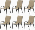 Patio Chairs Set of 6, Outdoor Stackable Dining Chairs by VaJouer