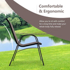 Giantex Patio Chairs Set of 4, Stackable Outdoor Dining Chairs - Image 6