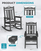 Oversized Outdoor Rocking Chairs Set of 4, 380lbs Heavy-Duty Large Patio Rocker - Image 3