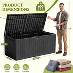 Flamaker 220 Gallon Large Outdoor Storage Box Waterproof, XL Resin Deck Box | - Image 7