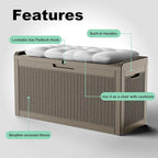 DRATO 70 Gallon Outdoor Storage Box Waterproof, Lockable Resin Deck Box - Image 5