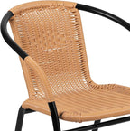 Flash Furniture Lila 4 Pack Beige Rattan Indoor-Outdoor Restaurant Stack Chair - Image 11