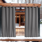NICETOWN 2 Panels Thermal Outdoor Curtains Windproof W52xL72 Grey | Weighted - Image 8