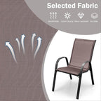 COSTWAY Patio Stackable Dining Chairs Set of 4 - Image 4