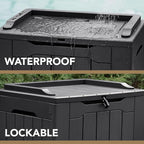 Devoko 30 Gallon Resin Deck Box Waterproof Outdoor Storage Box - Image 2
