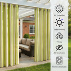 4 Panels Outdoor Stripe Curtains - Image 4