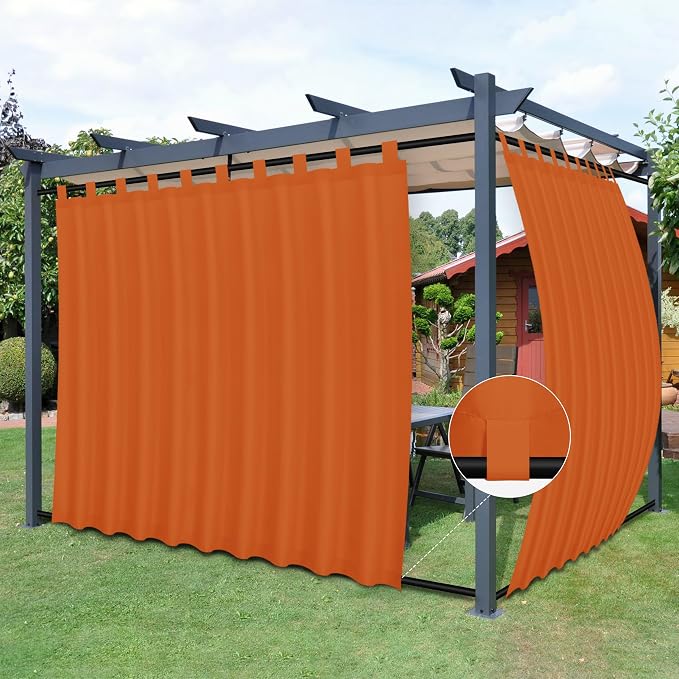 Easy-Going Outdoor Patio Curtains 2 Panels, 110x108 inch, Porch and Pergola by Easy-Going
