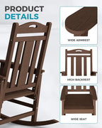 Oversized Outdoor Rocking Chairs, High Back Patio Rockers - Image 6
