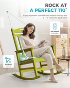 Oversized Outdoor Rocking Chair, 380lbs Heavy-Duty Large Patio Rocker, Weather - Image 5