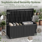 180 Gallon Resin Deck Box, Waterproof Lockable Outdoor Storage Box Container - Image 3