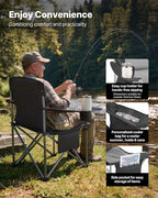 VEVOR Oversized Camping Folding Chair, Portable Heavy Duty Outdoor Quad Lumbar - Image 6