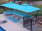 PURPLE LEAF Cantilever Patio Umbrella 10' X 13' Extra Large, Turquoise Blue | - Image 2