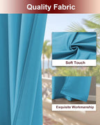 Grommet Outdoor Curtains for Patio Waterproof 8 Pcs 54x120 In Teal | - Image 4