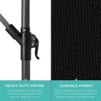 Best Choice Products 10ft Offset Hanging Market Patio Umbrella w/Easy Tilt - Image 6