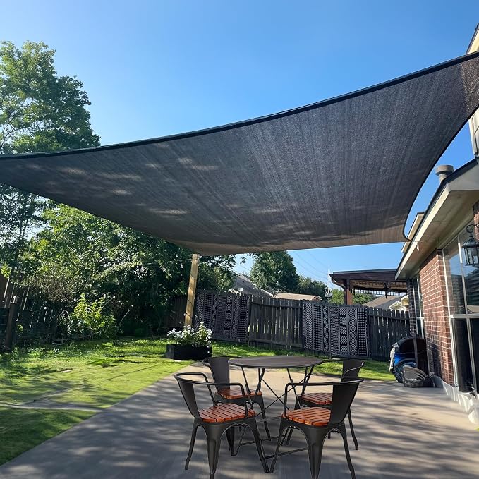 Sun Shade Sail 8' x 8' Graphite Grey Square Outdoor Canopy Cover | Outdoor sun by SUNLAX