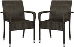 Yaheetech Set of 2 Stackable Outdoor Rattan Dining Chairs, All-Weather Armchair by Unknown
