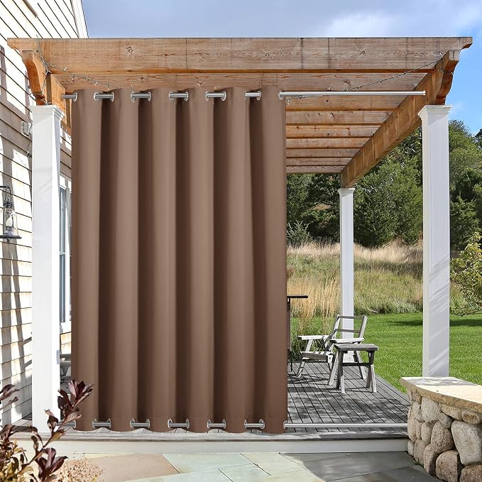 NICETOWN Patio Waterproof Outdoor Curtain, Thermal Insulated Rustproof Double by NICETOWN
