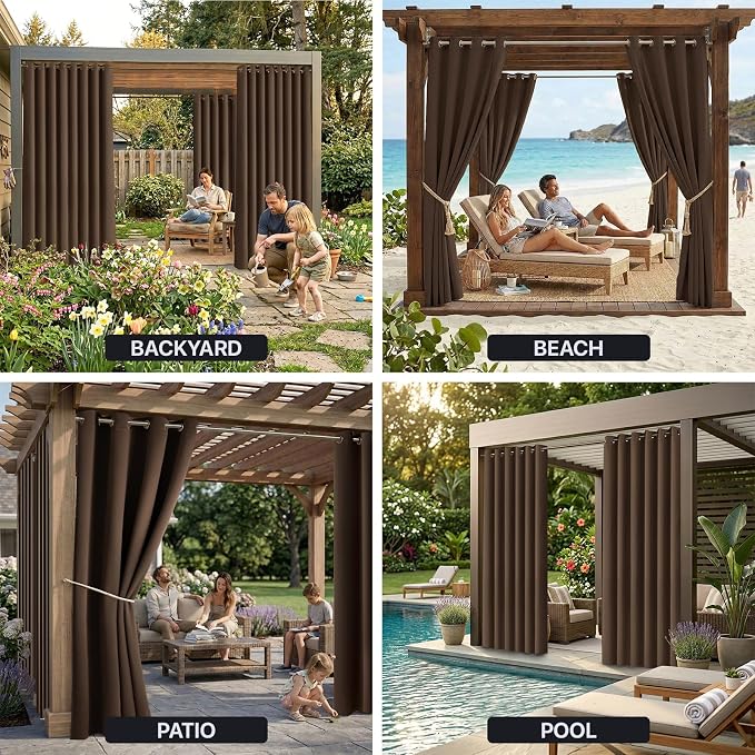 Waterproof Outdoor Curtain W105 x L108 - Image 9