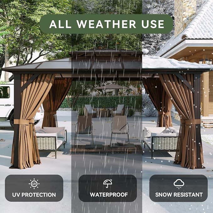 Aoxun 12'x14' Hardtop Gazebo - Image 5