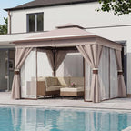 12'x12' Outdoor Gazebo, Metal Frame Heavy Duty Patio Canopy Tent Shelter - Image 3