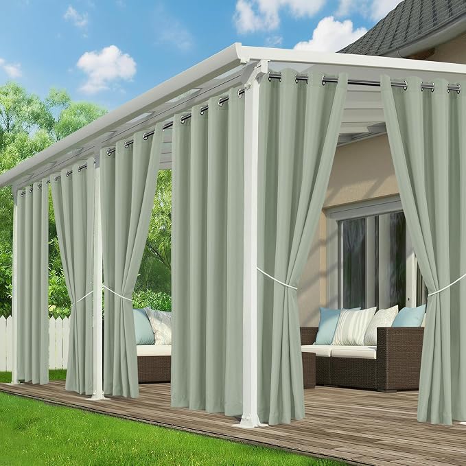 Outdoor Curtains for Patio Waterproof, 6 Drape Panels, Sun Shades | Privacy & by RichSets