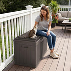 Greesum 100 Gallon Resin Deck Box Large Outdoor Storage Boxes - Image 6