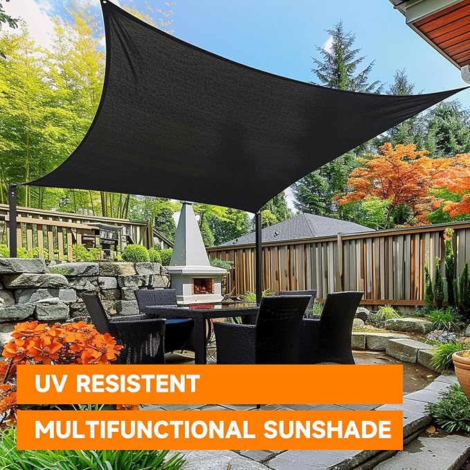 90% Shading Rate 10'x12' Black Shade Cloth, UV Resistant Durable Mesh Tarp - Image 6