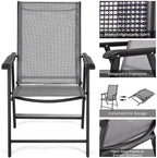 GIANTEX Set of 2 Patio Folding Chairs, Outdoor Chairs - Image 5