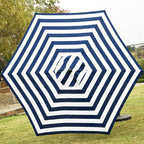 Sunnyglade 7.5' Patio Umbrella Outdoor Tilt Umbrella Blue/White Stripe | Market - Image 4