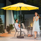 JEAREY 9' Patio Umbrella with Solar Lights, LED Umbrella, Lemon | Outdoor Table - Image 8