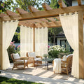 MIULEE Beige Outdoor Curtain for Patio Waterproof 4 Panels 54 x 108 Inch | by MIULEE
