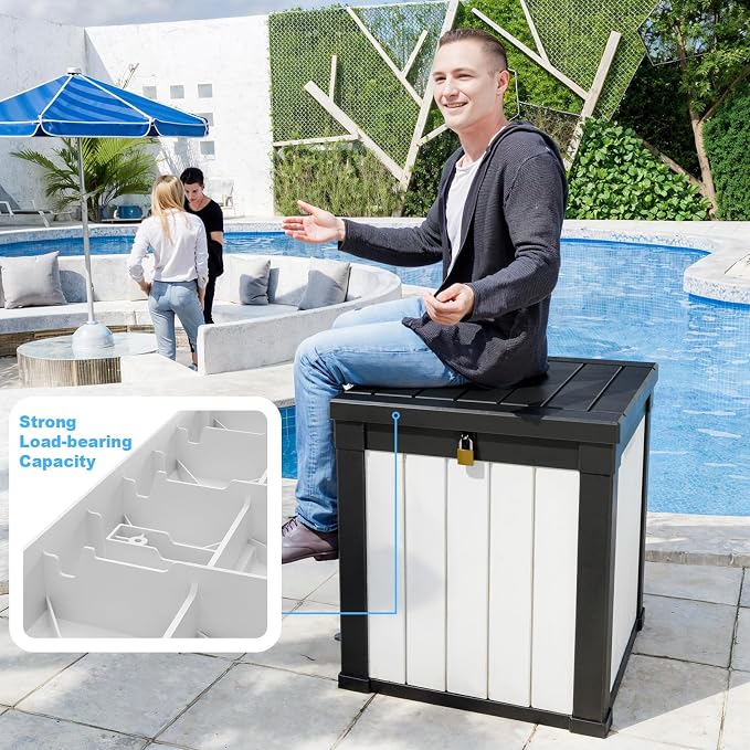50 gallon deck box, All-weather resin material outdoorstorage box easy to - Image 7