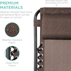 Best Choice Products Set of 2 Adjustable Steel Mesh Zero Gravity Lounge Chair - Image 7