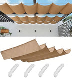 Sun Shade Sail Retractable Wave Waterproof 13' x 16' Shade Cloth Waterproof by WoaceSunShadeSail