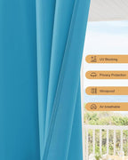 Outdoor Curtains for Patio Waterproof Rod Pocket 6 Pcs 54x84 Inch Teal | - Image 4