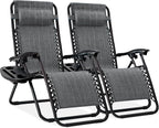 Best Choice Products Set of 2 Adjustable Steel Mesh Zero Gravity Lounge Chair by Unknown