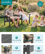SERWALL HDPE Stackable Adirondack Chairs Set of 2, Space-Saving - Image 6