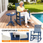 VINGLI Outdoor Rocking Chair Set of 2 Wood Rocking Chair - Image 4