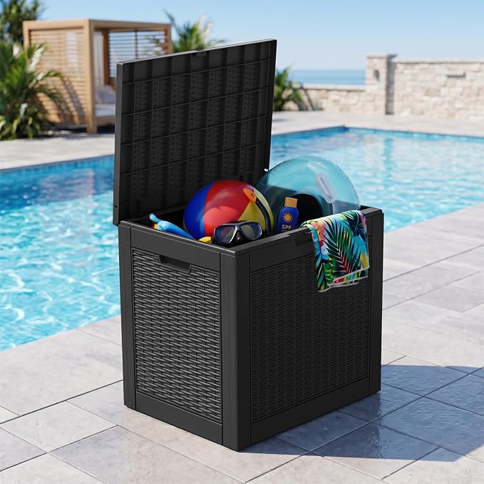 Outdoor Storage Box, 31 Gallon Resin Deck Boxes Outdoor Waterproof - Image 7