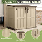 36 Cu Ft Resin Outdoor Storage Shed, Weatherproof Horizontal Outdoor Storage - Image 5