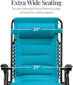Best Choice Products Oversized Padded Zero Gravity Chair, Folding Outdoor Patio - Image 3